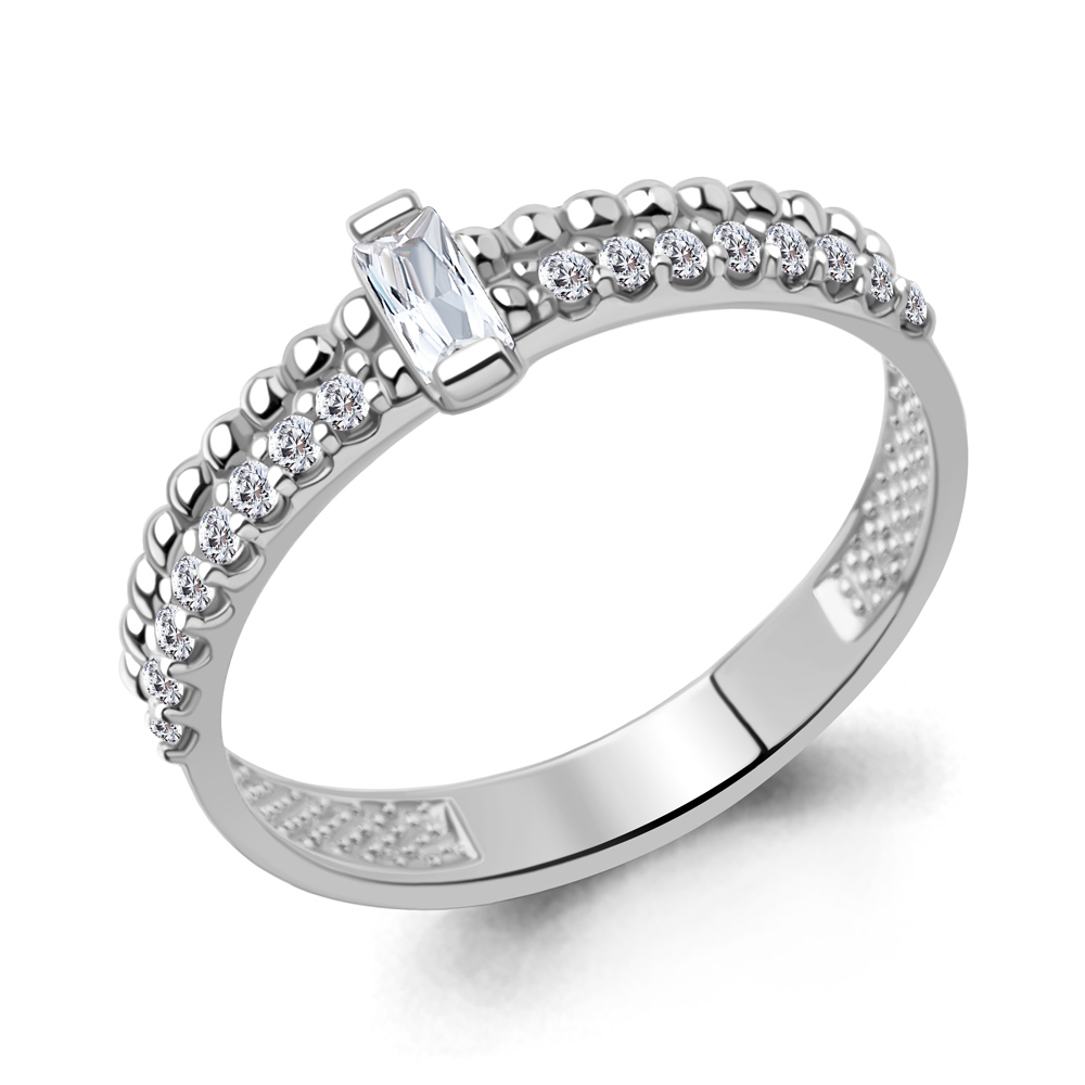 67918А Кольцо из Серебра с фианитами из коллекции "Bubbles"