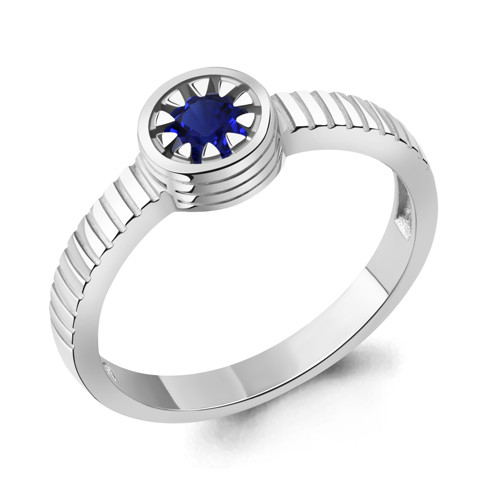 67964Н Кольцо из Серебра с наносапфиром из коллекции "Клеопатра"