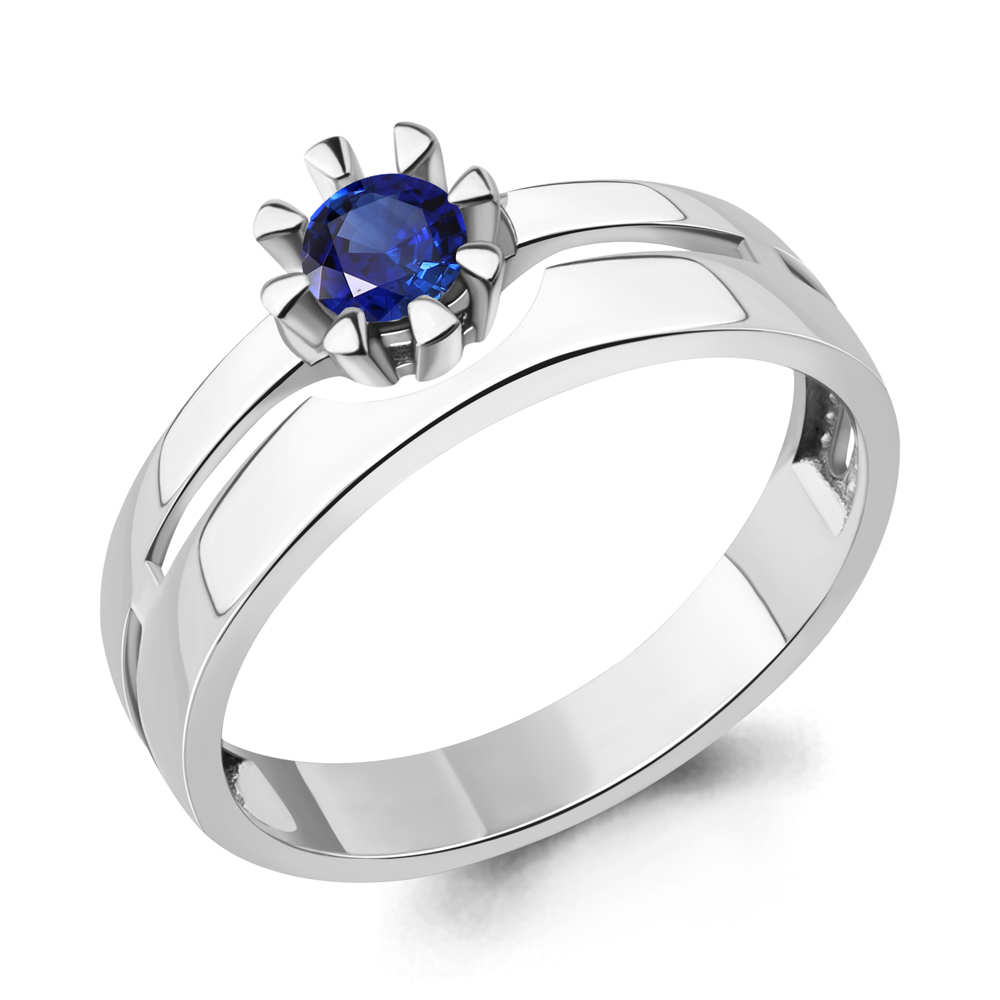 67965Б Кольцо из Серебра с наносапфиром из коллекции "Клеопатра"