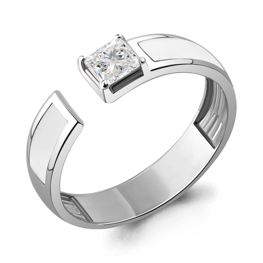 67976 Кольцо из Серебра с фианитом, эмалью