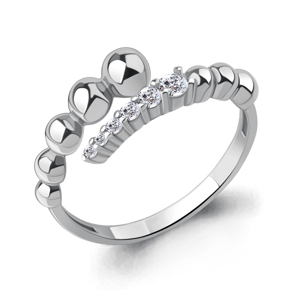 67991А Кольцо из Серебра с фианитами из коллекции "Bubbles"