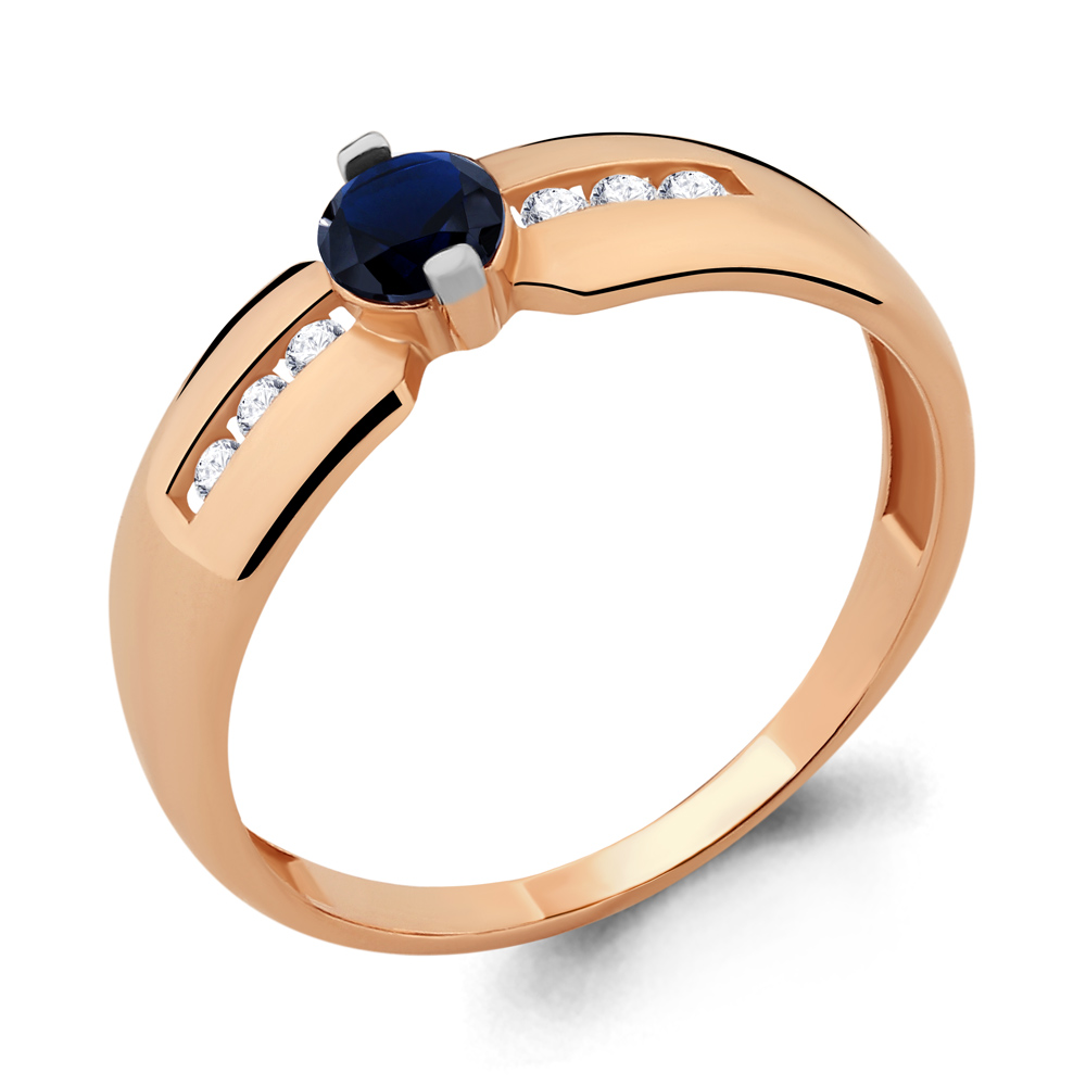 68011Н Кольцо из Золота с наносапфиром, фианитами