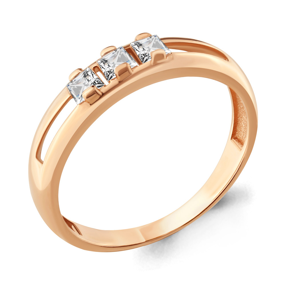 68160 Кольцо из Золота с фианитами из коллекции "Отражение"