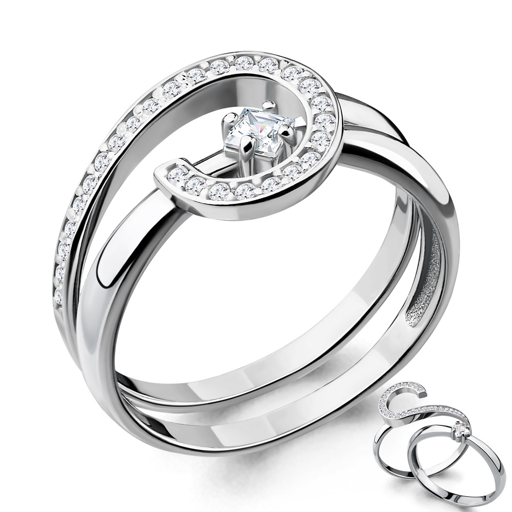 68232А Кольцо из Серебра с фианитами