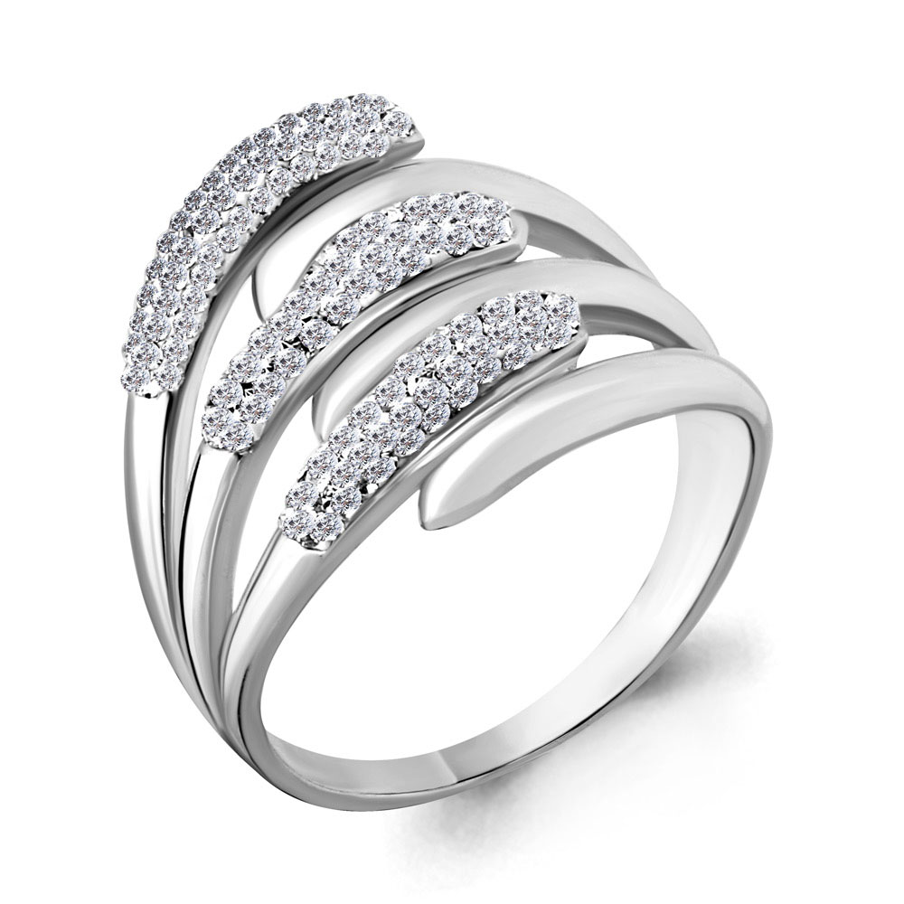 68252 Кольцо из Серебра с стёклами