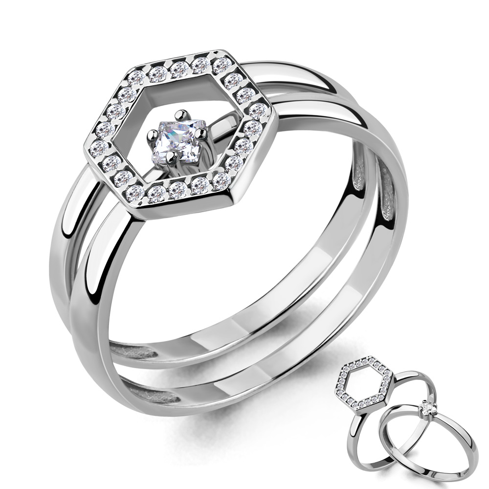 68322А Кольцо из Серебра с фианитами