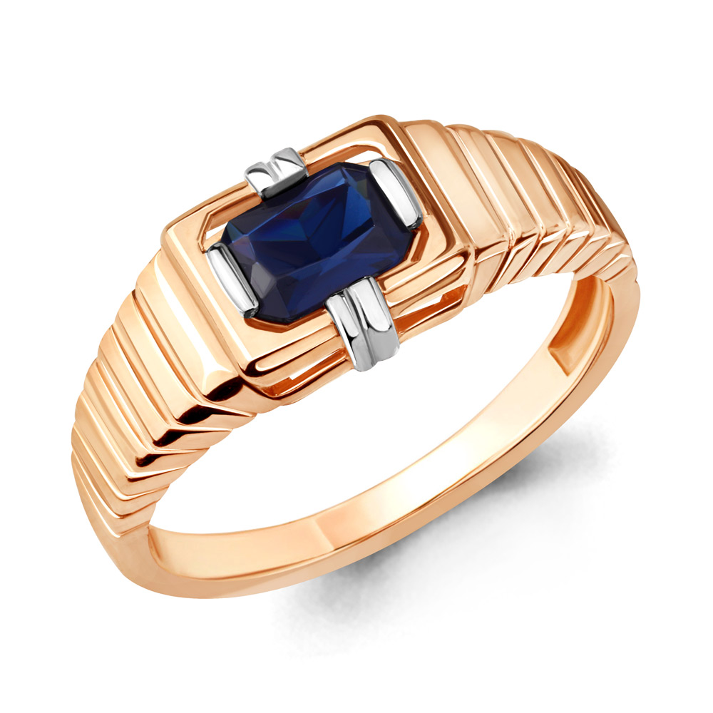 68433Н Кольцо из Золота с наносапфиром из коллекции "Клеопатра"