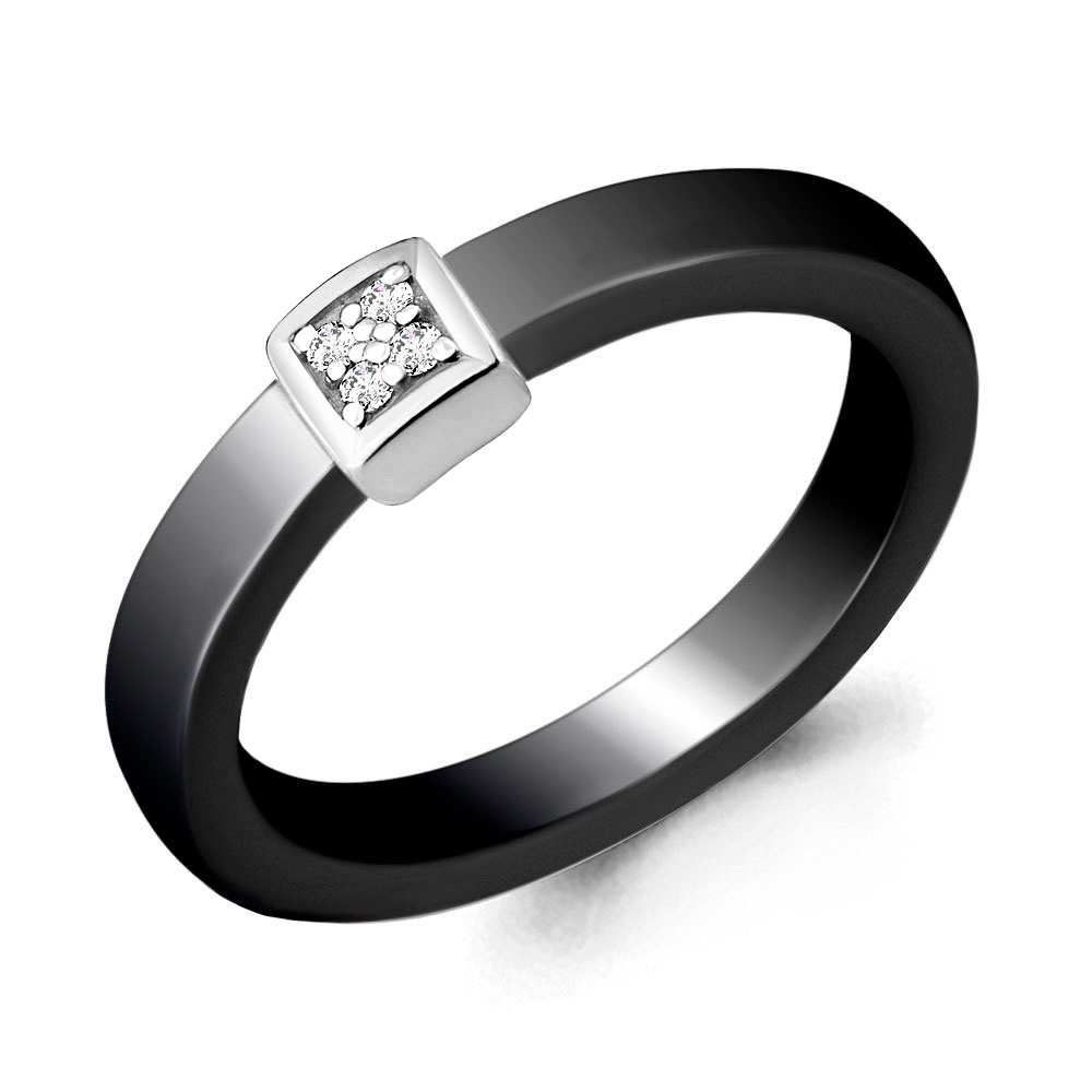 68457А Кольцо из Серебра с керамикой, фианитами