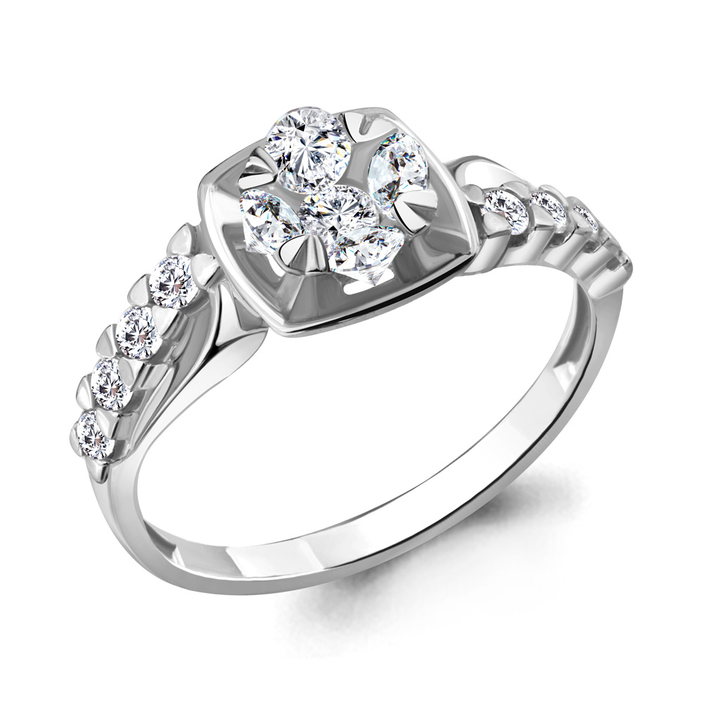 68573А Кольцо из Серебра с фианитами из коллекции "Supreme"