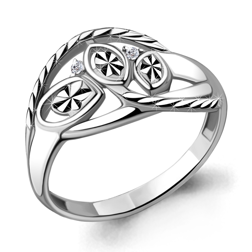 68640А Кольцо из Серебра с фианитами из коллекции "Sunshine"