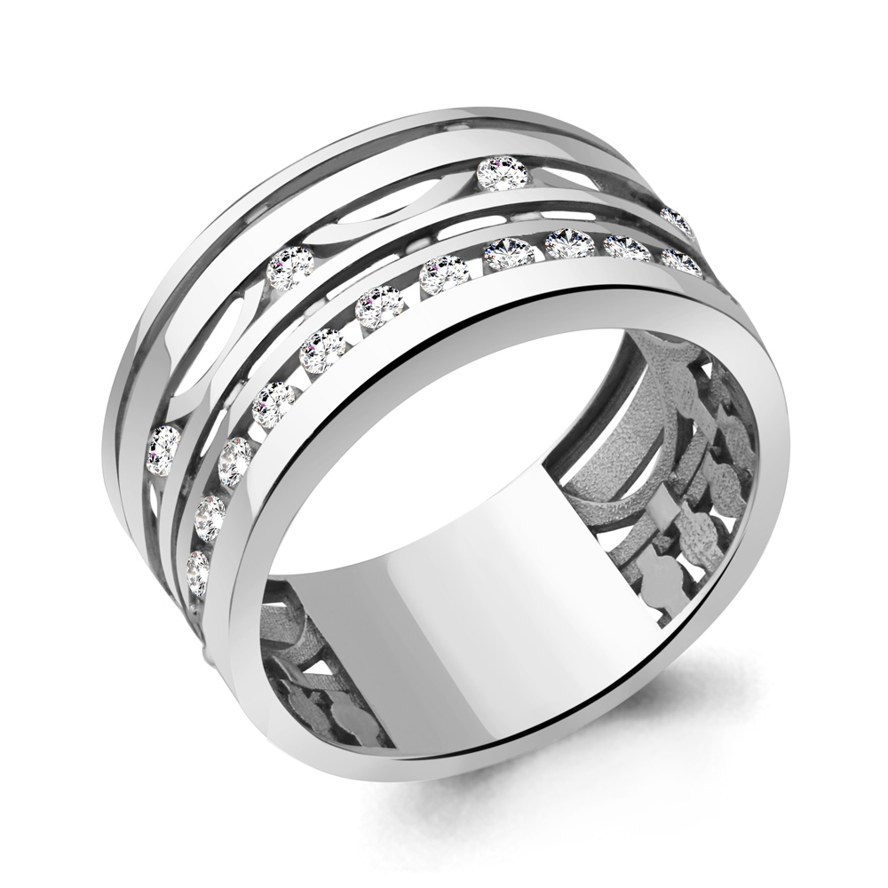 68657А Кольцо из Серебра с фианитами из коллекции "Rich"