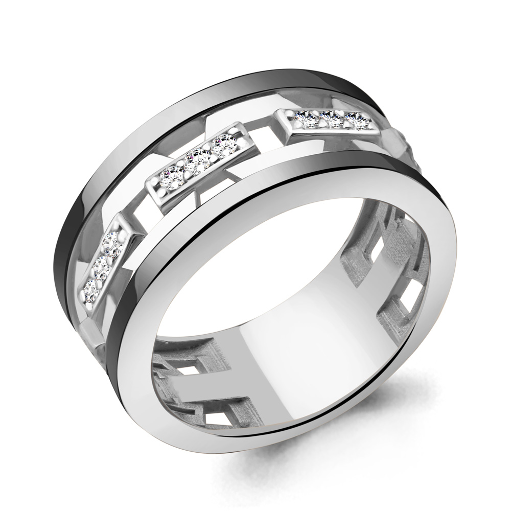 68662А Кольцо из Серебра с фианитами из коллекции "Rich"