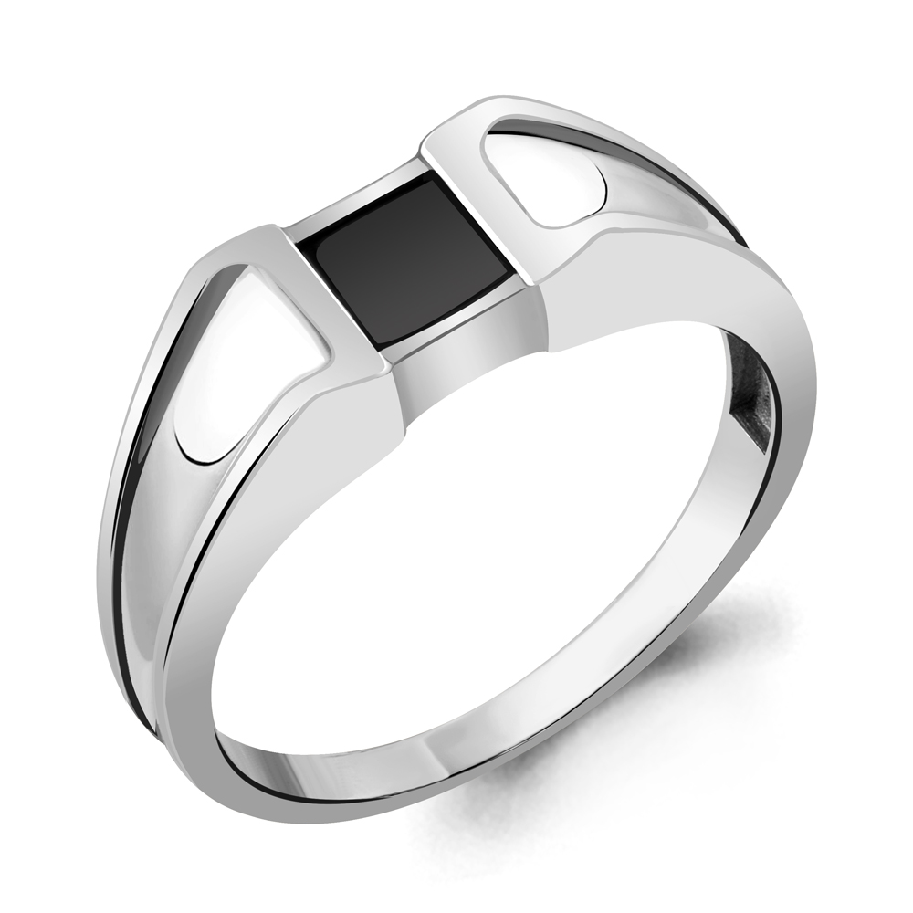 68739Ч Кольцо из Серебра с черным фианитом