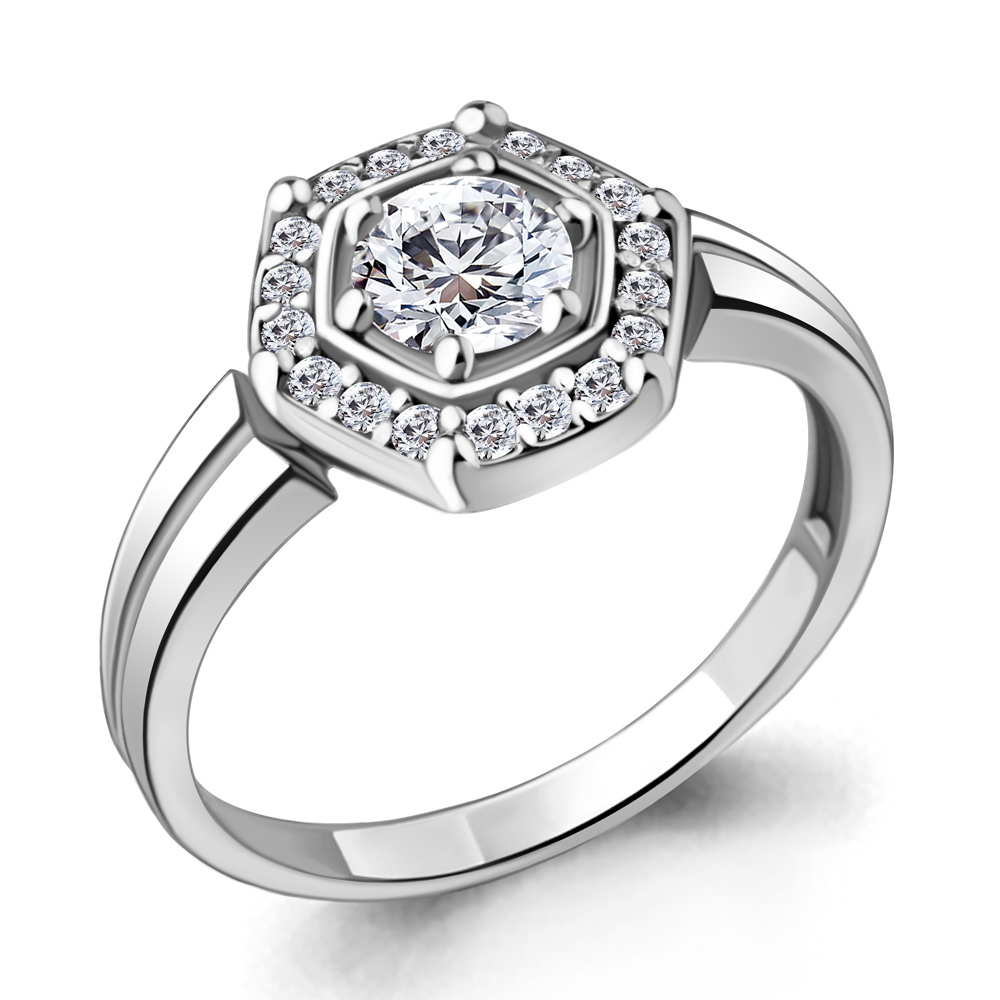 68744А Кольцо из Серебра с фианитами