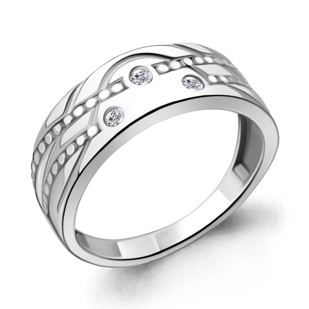 68757А Кольцо из серебра с фианитами