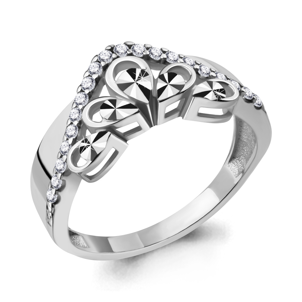 68847А Кольцо из Серебра с фианитами из коллекции "Sunshine"