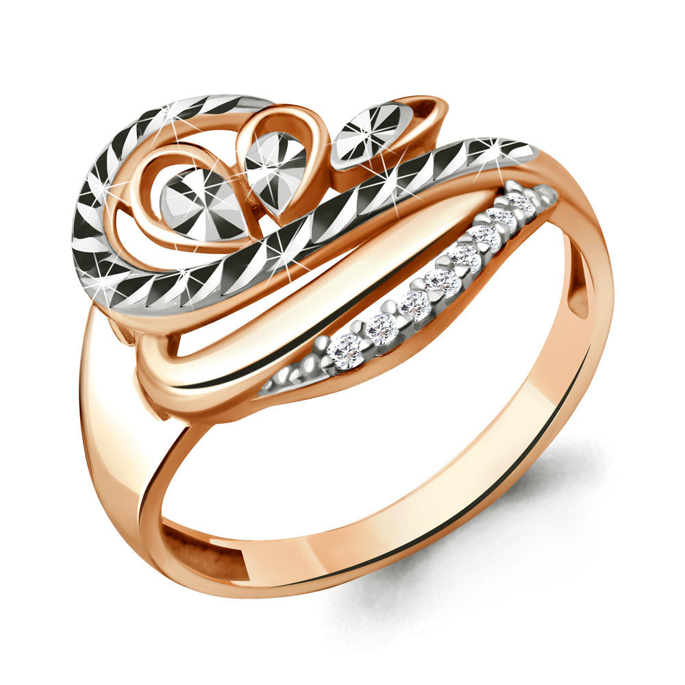 68852А Кольцо из Золота с фианитами из коллекции "Sunshine"