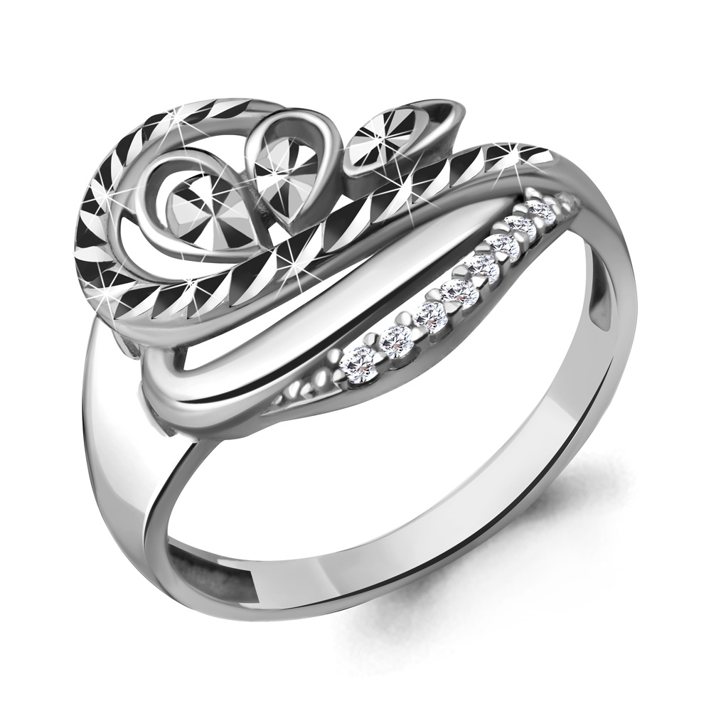 68852А Кольцо из Серебра с фианитами из коллекции "Sunshine"