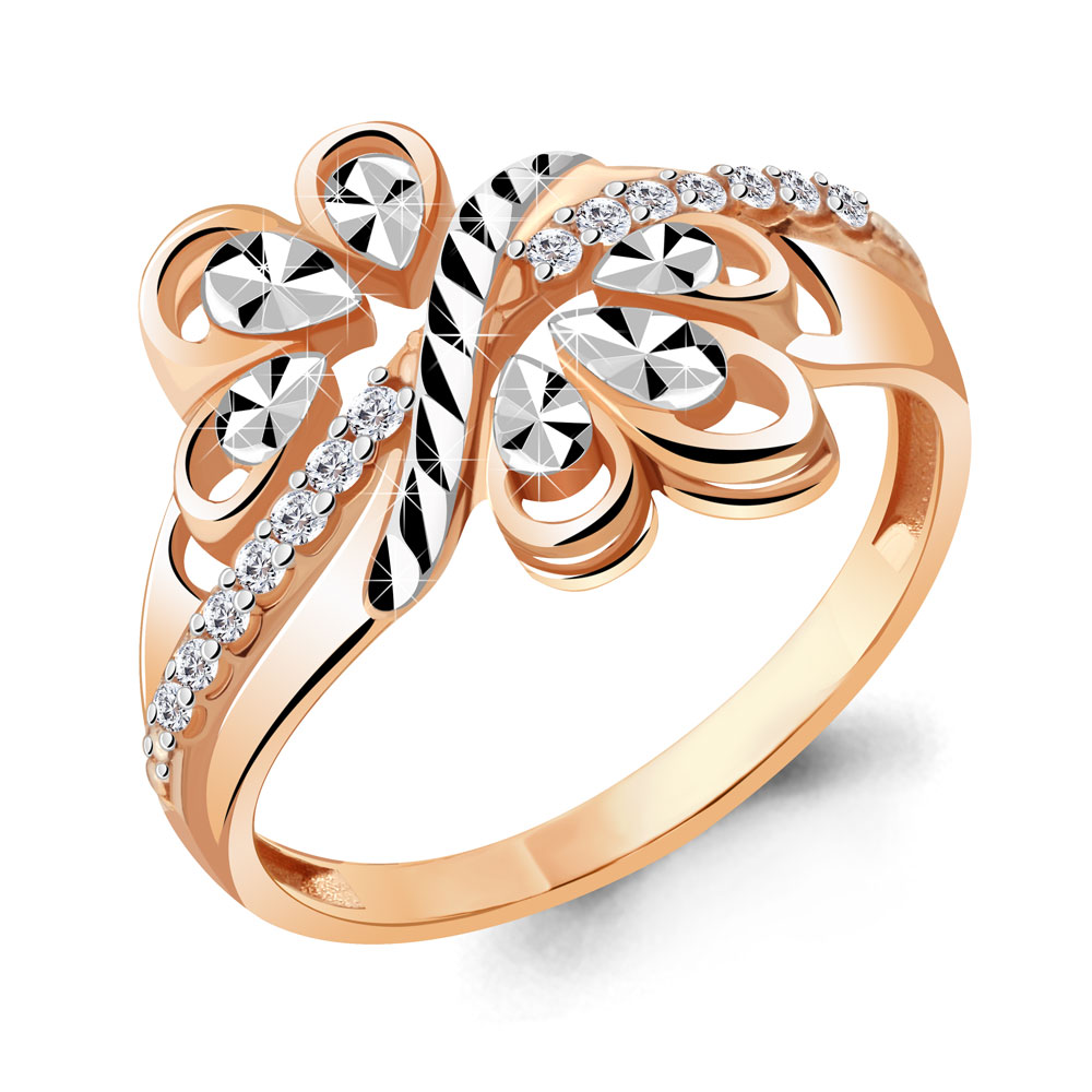 68853А Кольцо из Золота с фианитами из коллекции "Sunshine"