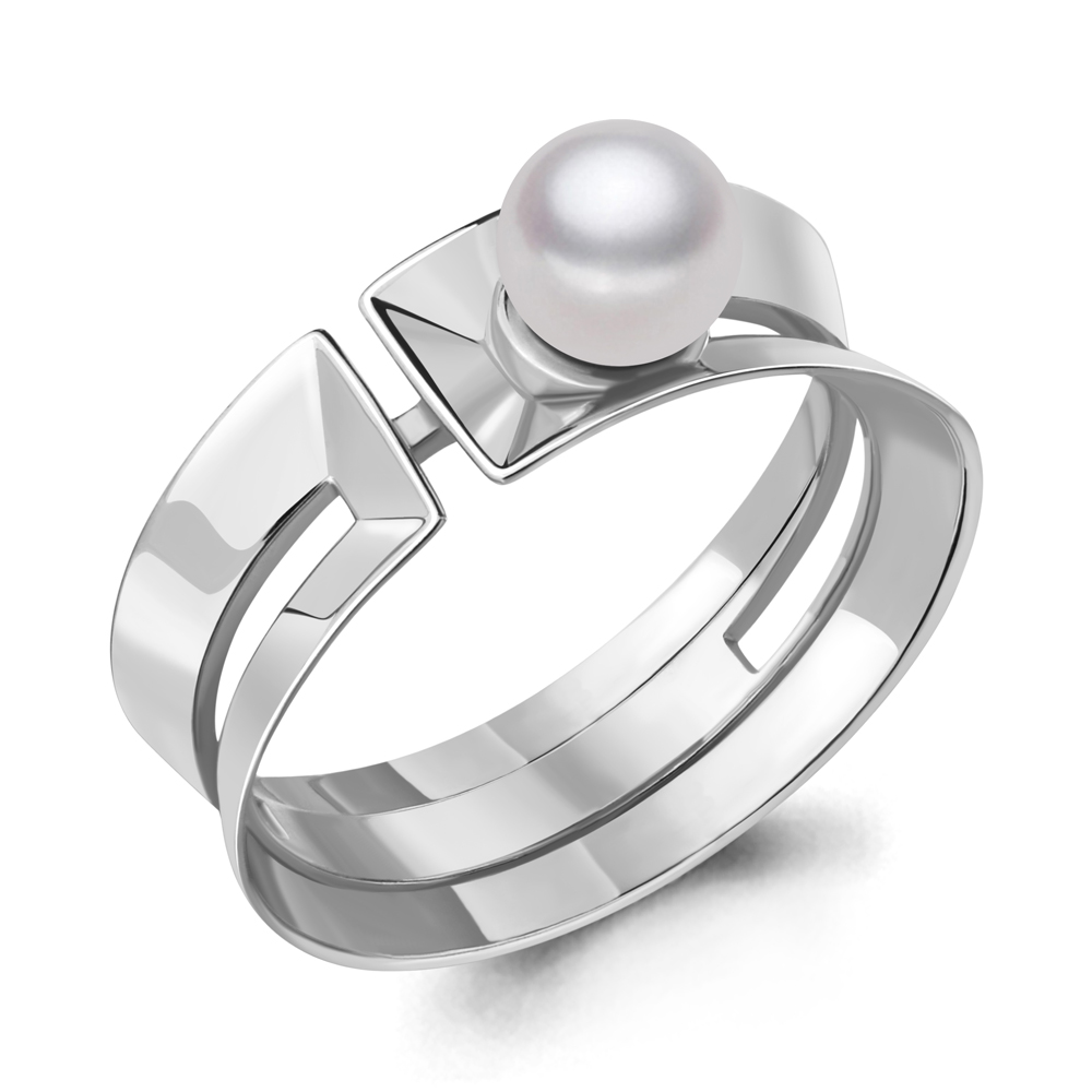 68871 Кольцо из Серебра с имитацией жемчуга