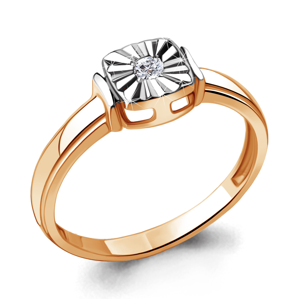 68975 Кольцо из Золота с фианитом из коллекции "Sunshine"