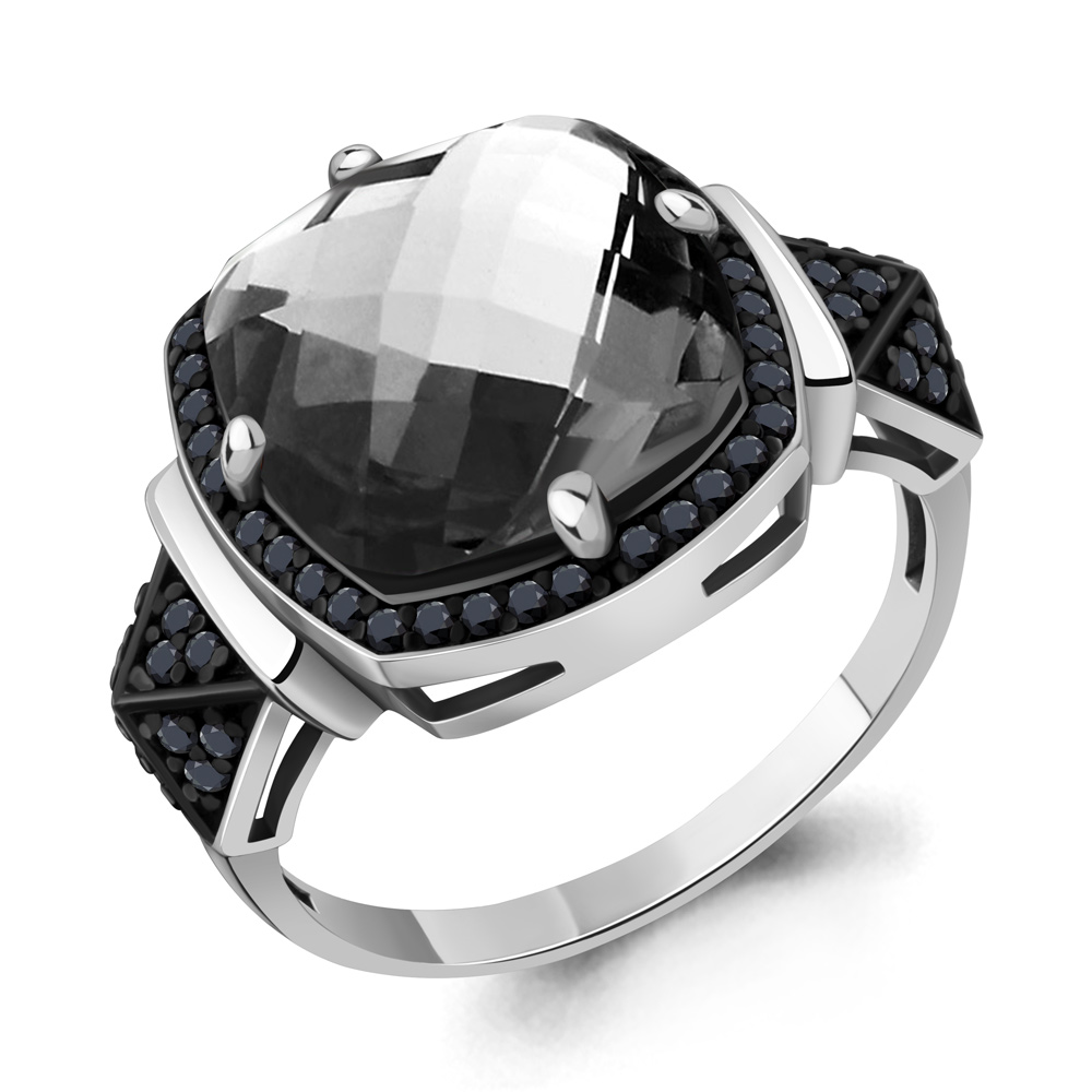 6902383Ч Кольцо из Серебра с нанокристаллами, нанокристаллом греем  иском.