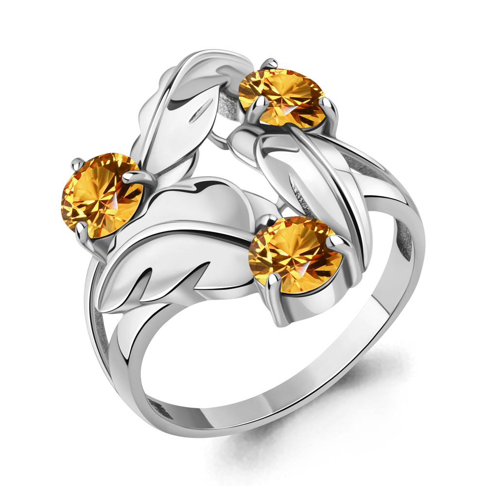 6908306 Кольцо из Серебра с цитринами