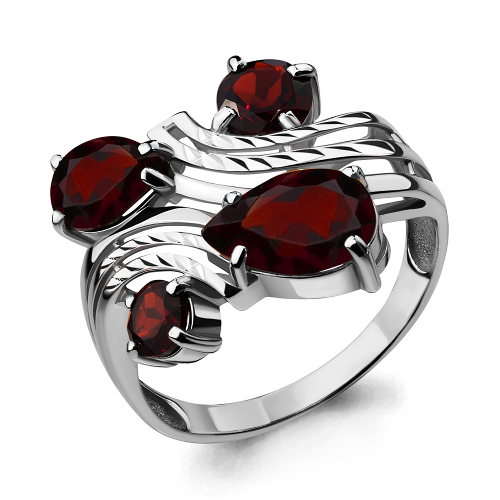 6908403 Кольцо из Серебра с гранатами