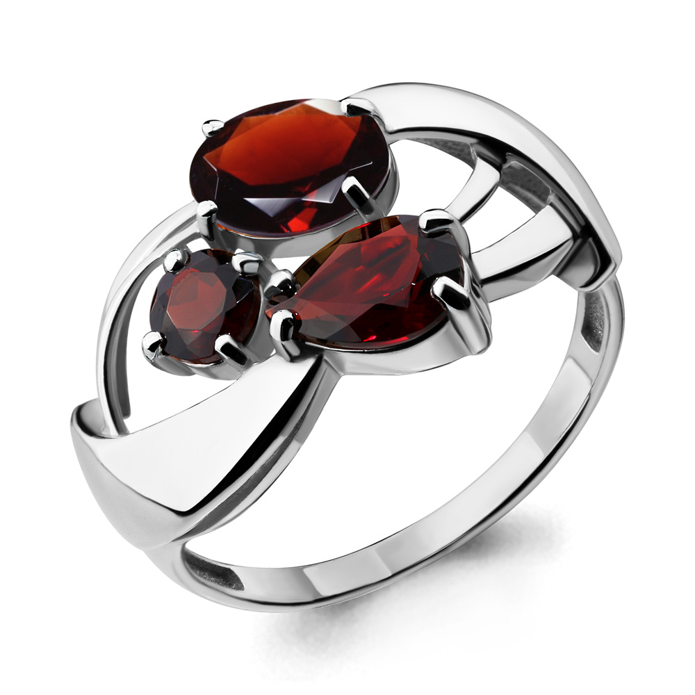6908503 Кольцо из Серебра с гранатами