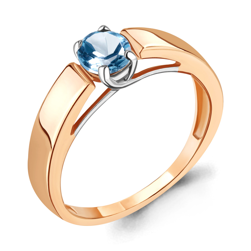 6909805 Кольцо из Золота с топазом свисс блю