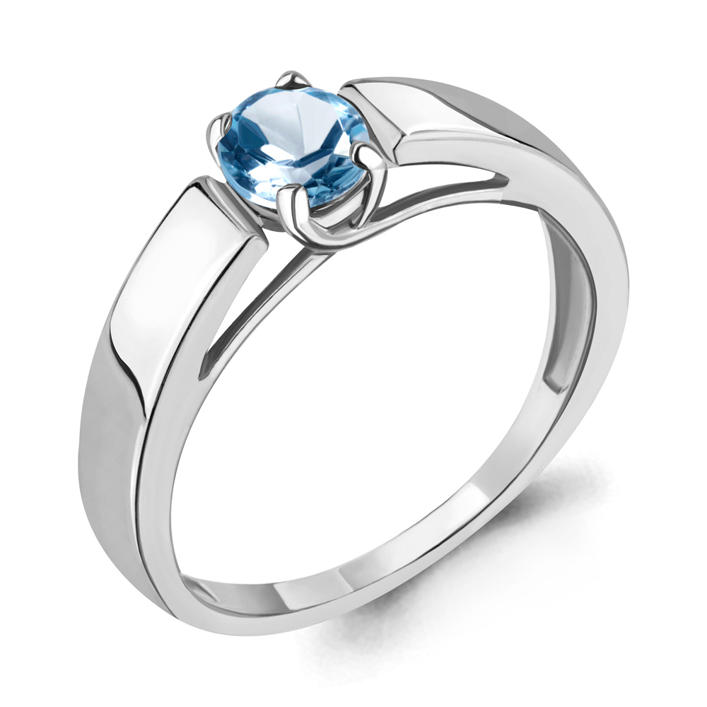 6909805 Кольцо из Серебра с топазом свисс блю