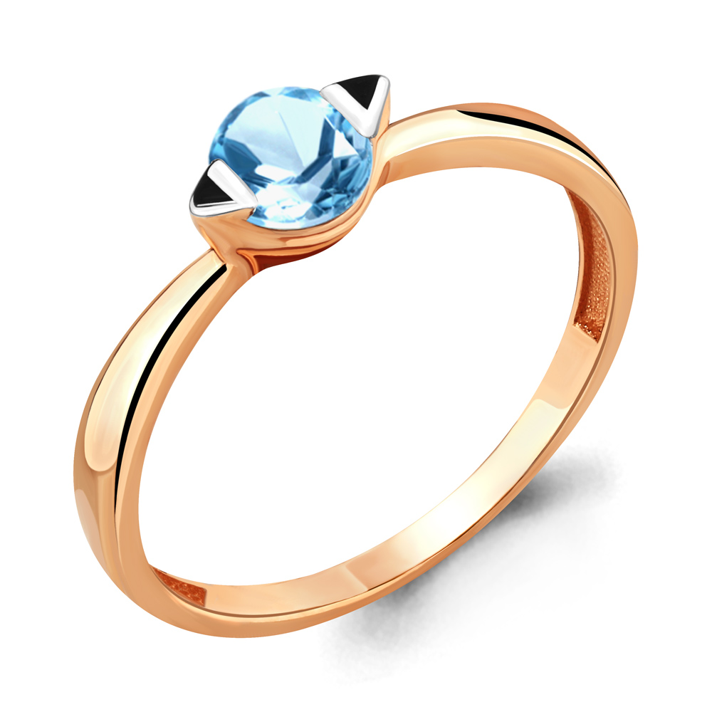 6910405 Кольцо из Золота с топазом свисс блю