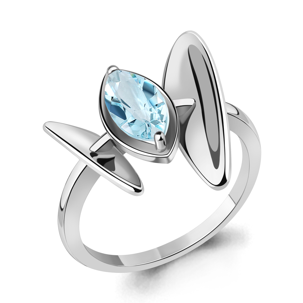 6917302 Кольцо из Серебра с топазом скай блю