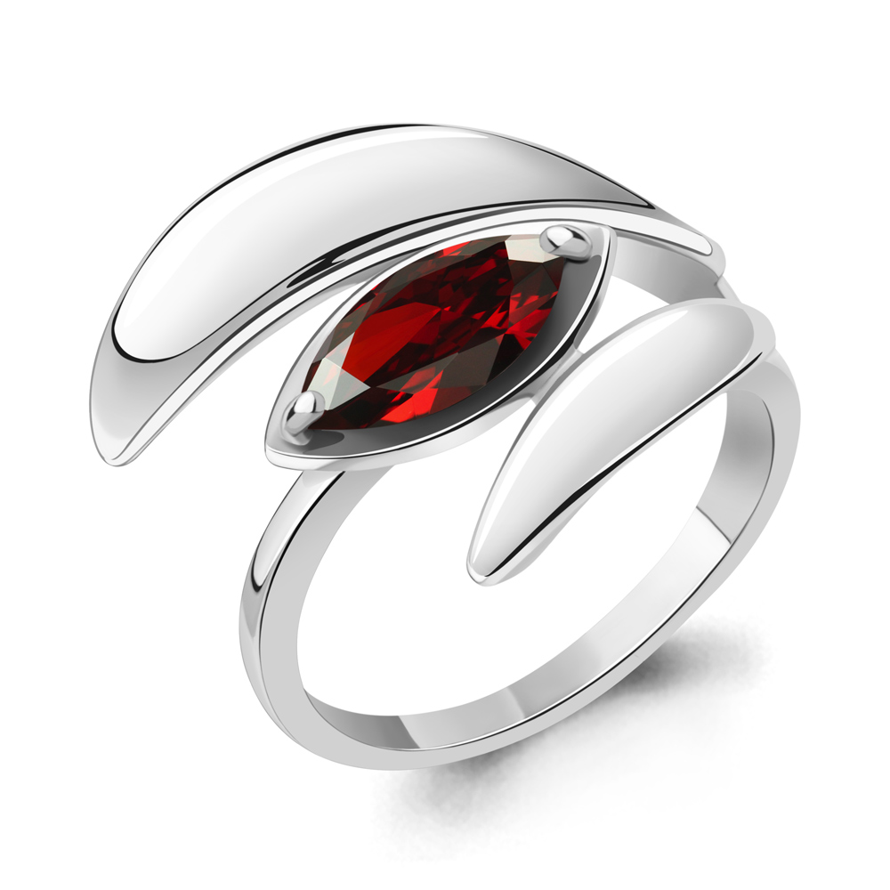6919603 Кольцо из Серебра с гранатом из коллекции "Лагуна"