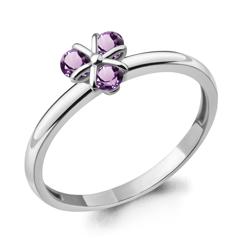 6925304 Кольцо из Серебра с аметистами