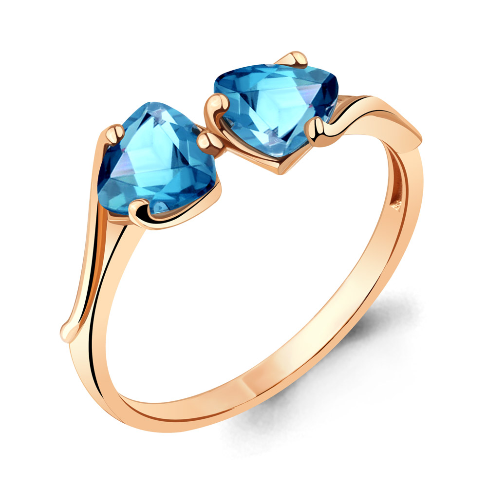 6926105 Кольцо из Золота с топазами свисс блю