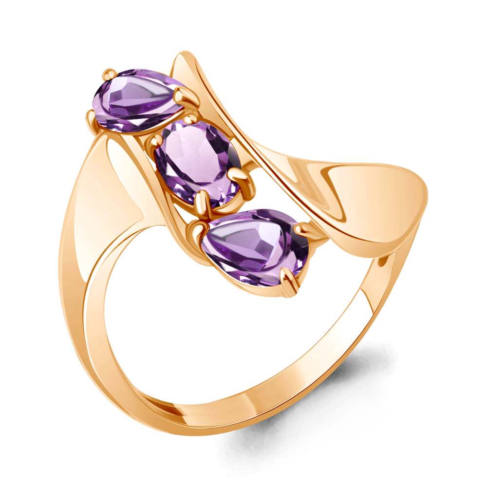 6927604 Кольцо из Золота с аметистами