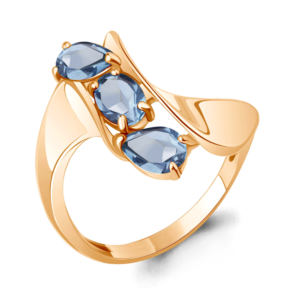 6927605 Кольцо из Золота с топазами свисс блю