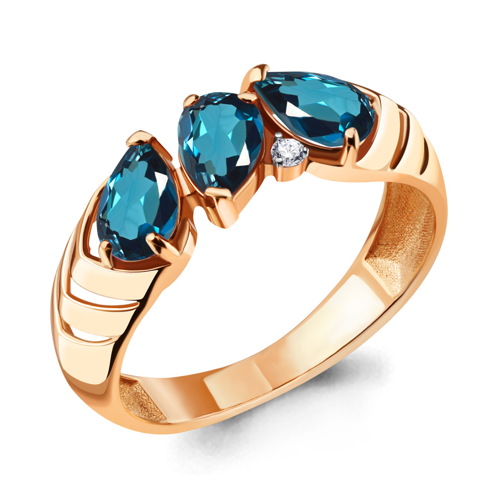 6928308 Кольцо из Золота с топазами лондон блю