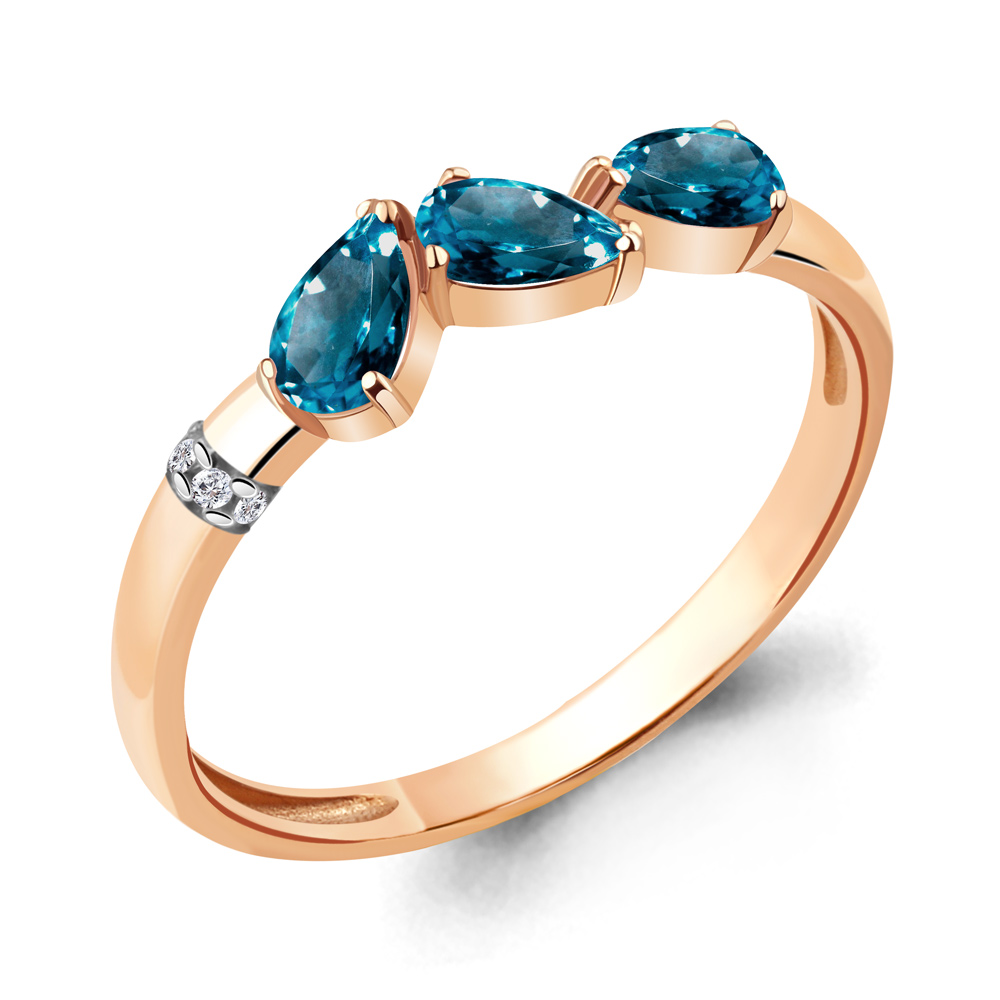 6928508 Кольцо из Золота с топазами лондон блю