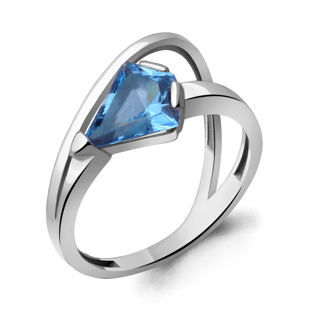 6930792 Кольцо из Серебра с нанотопазом свисс