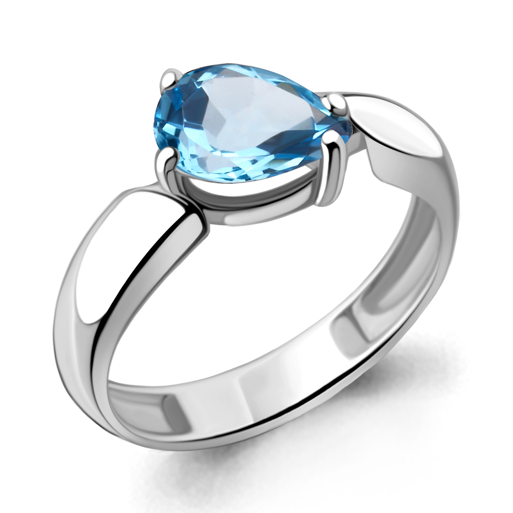 6935805 Кольцо из Серебра с топазом свисс блю