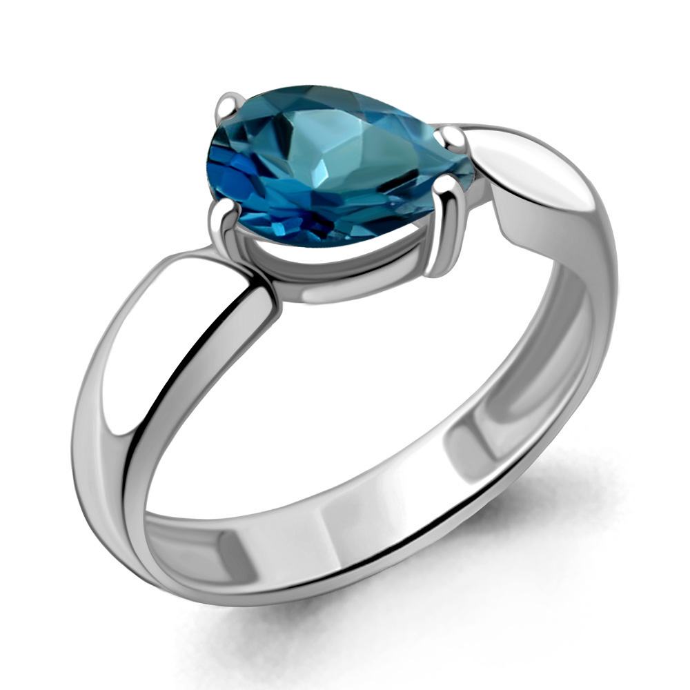 6935808 Кольцо из Серебра с топазом лондон блю
