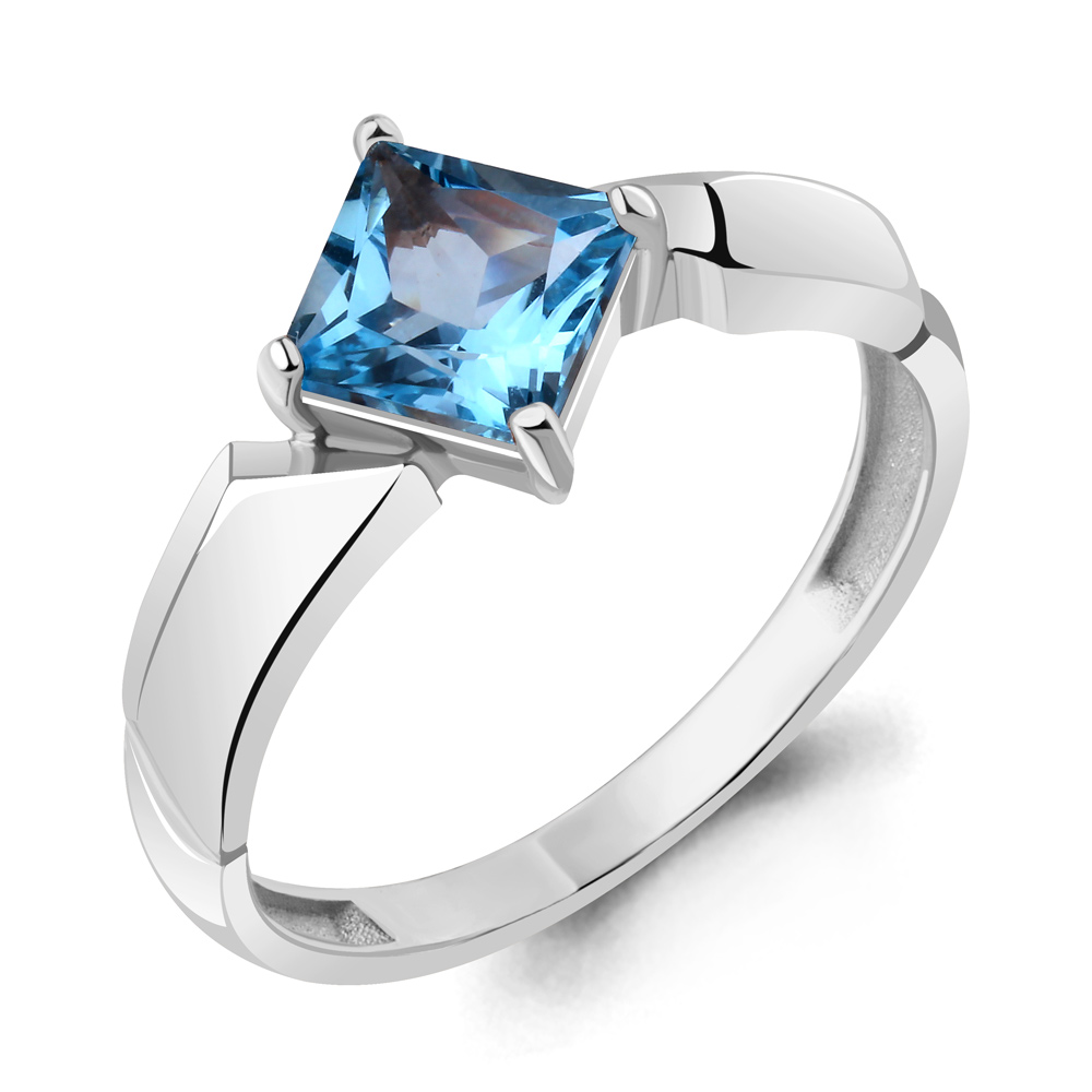 6935905 Кольцо из Серебра с топазом свисс блю