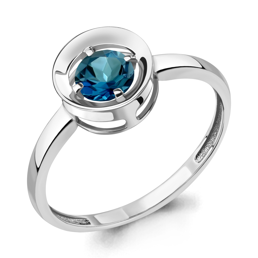 6942008 Кольцо из Серебра с топазом лондон блю