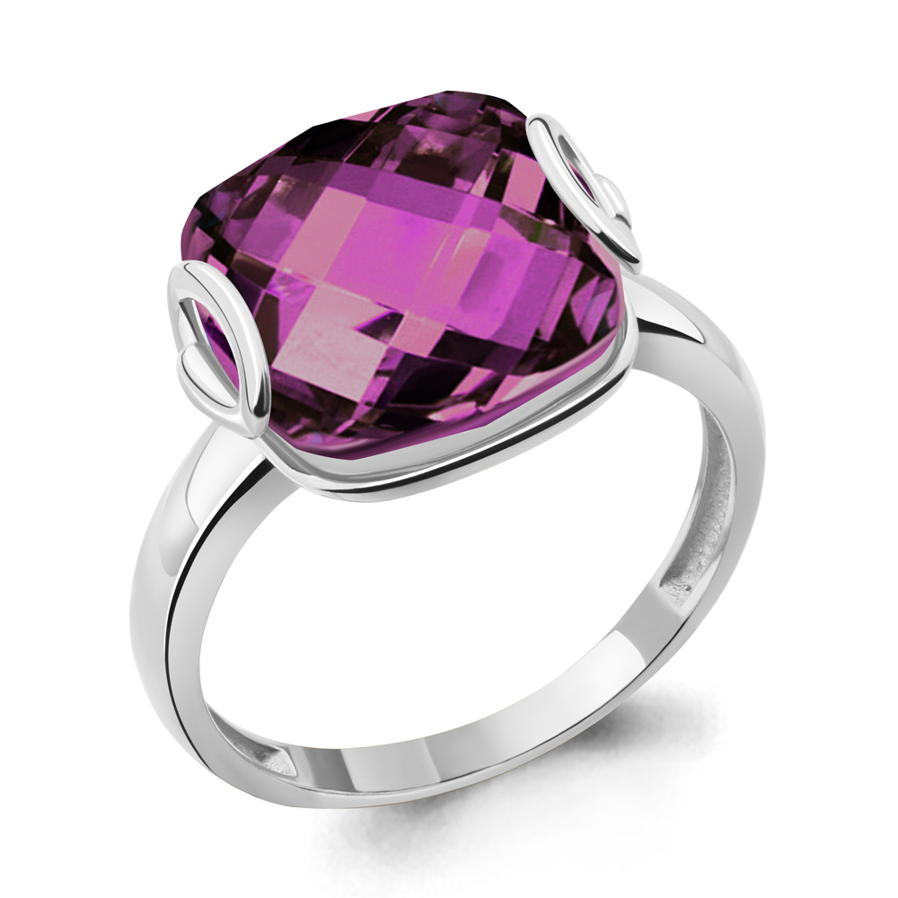 6944084 Кольцо из Серебра с наноаметистом иск.