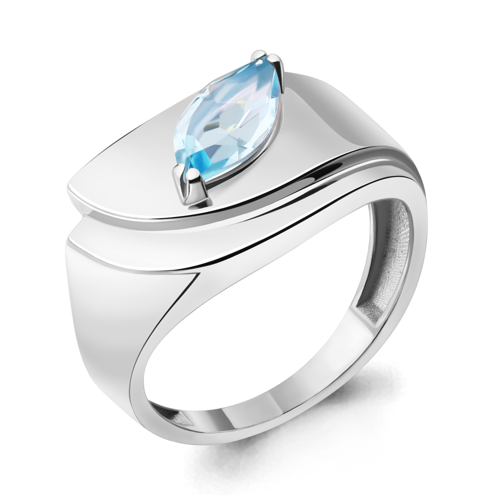 6947102 Кольцо из Серебра с топазом скай блю