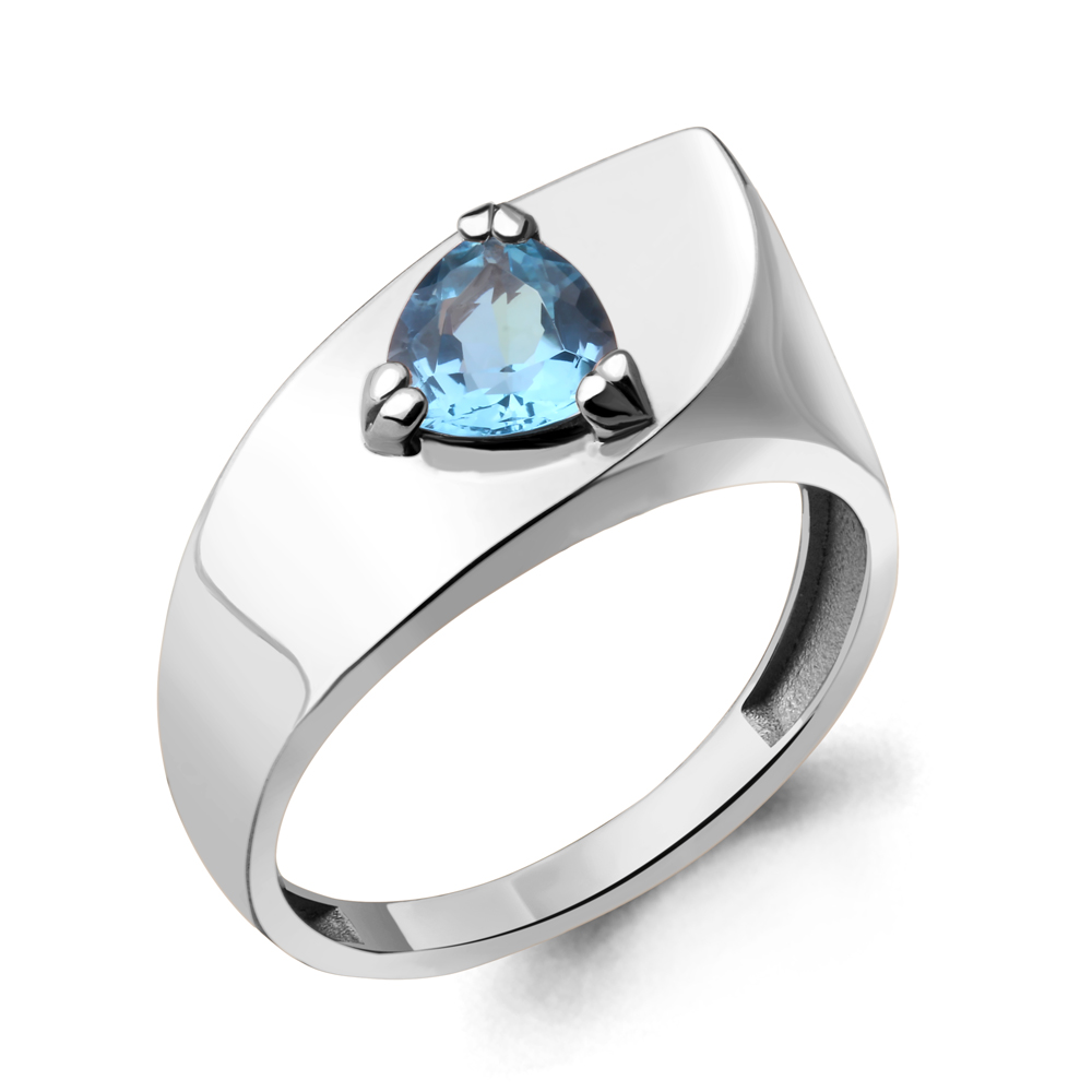 6947605 Кольцо из Серебра с топазом свисс блю