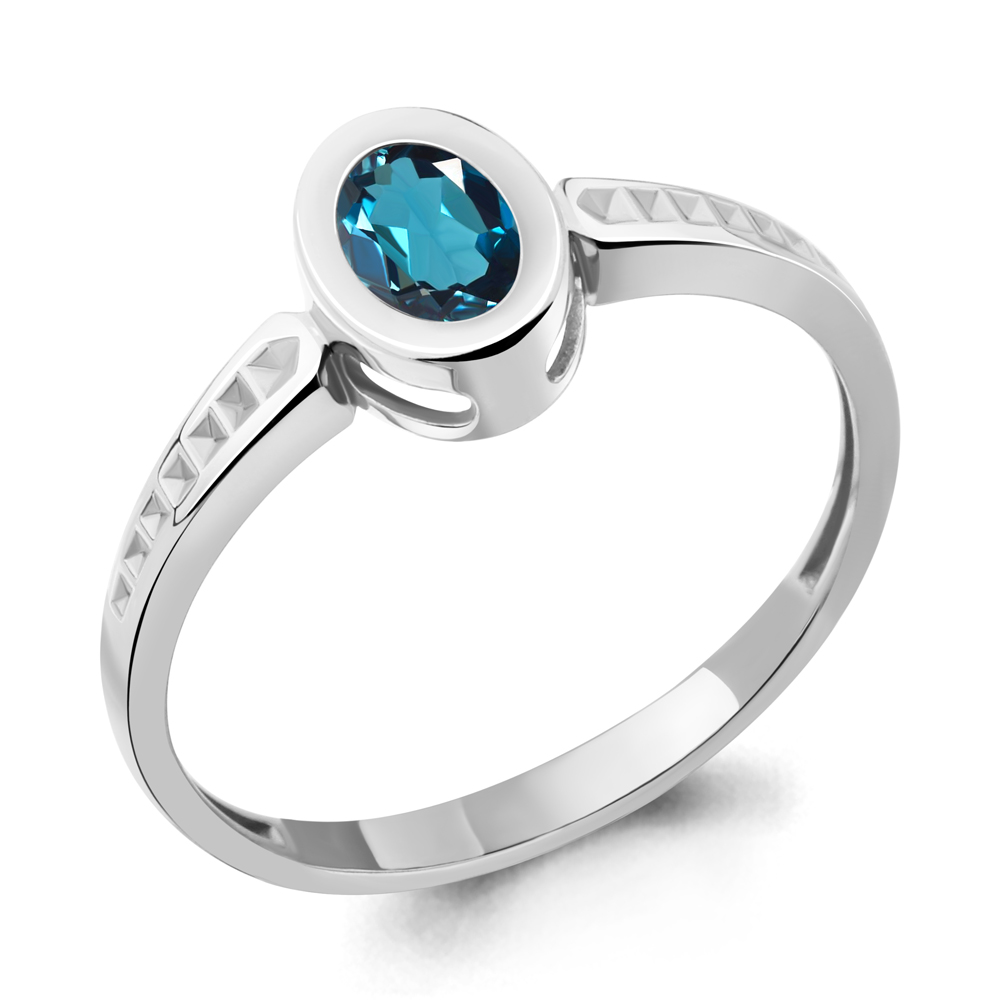 6948308 Кольцо из Серебра с топазом лондон блю