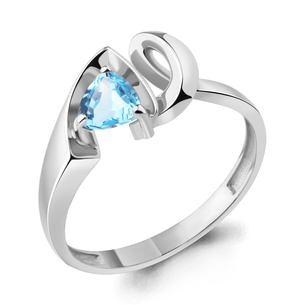 6949105 Кольцо из Серебра с топазом свисс блю